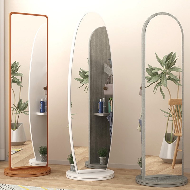 古达穿衣镜全身落地镜家用女生卧室可旋转带挂衣架一体网红试衣大镜子