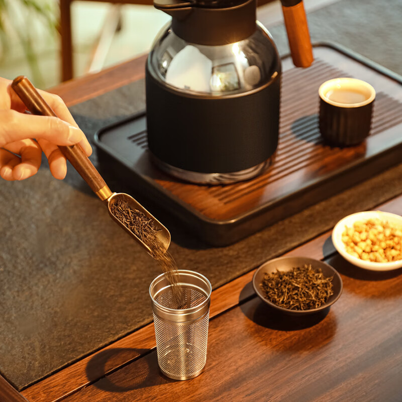 焖大师(MENDASHI) 时光印记铂金套装 焖茶杯壶 商务套装机械温显焖泡壶 随行杯SG1850T高清大图