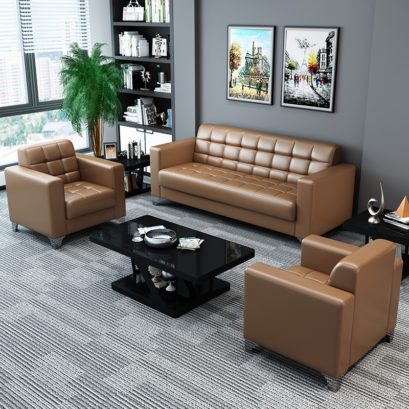 三金鑫 办公沙发商务接待小型沙发现代简约会客办公室沙发组合高清大图