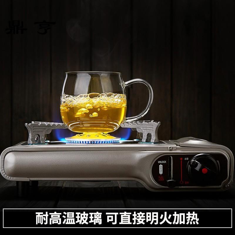 鼎亨花茶泡茶杯分离过滤透明玻璃茶杯耐热喝茶杯子家用带盖水杯