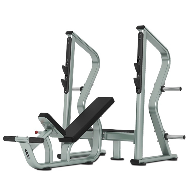上斜推胸训练器 卧推架 商用力量训练器 举重床 健身房卧推训练器械