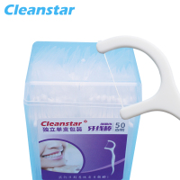 科琳Cleanstar细滑线单独包装牙线棒50支/盒2盒口腔护理工具装牙线签剔牙细滑牙线棒剔牙器清洁塞牙