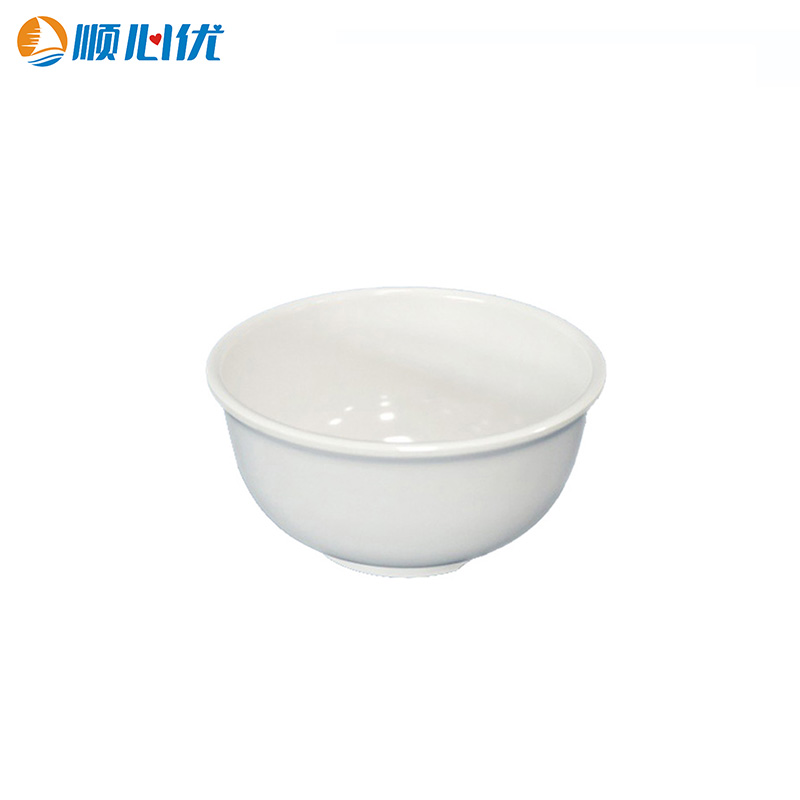 顺心优 耐高温白色纯密胺碗 直身碗6寸直径15.1cm/个高清大图