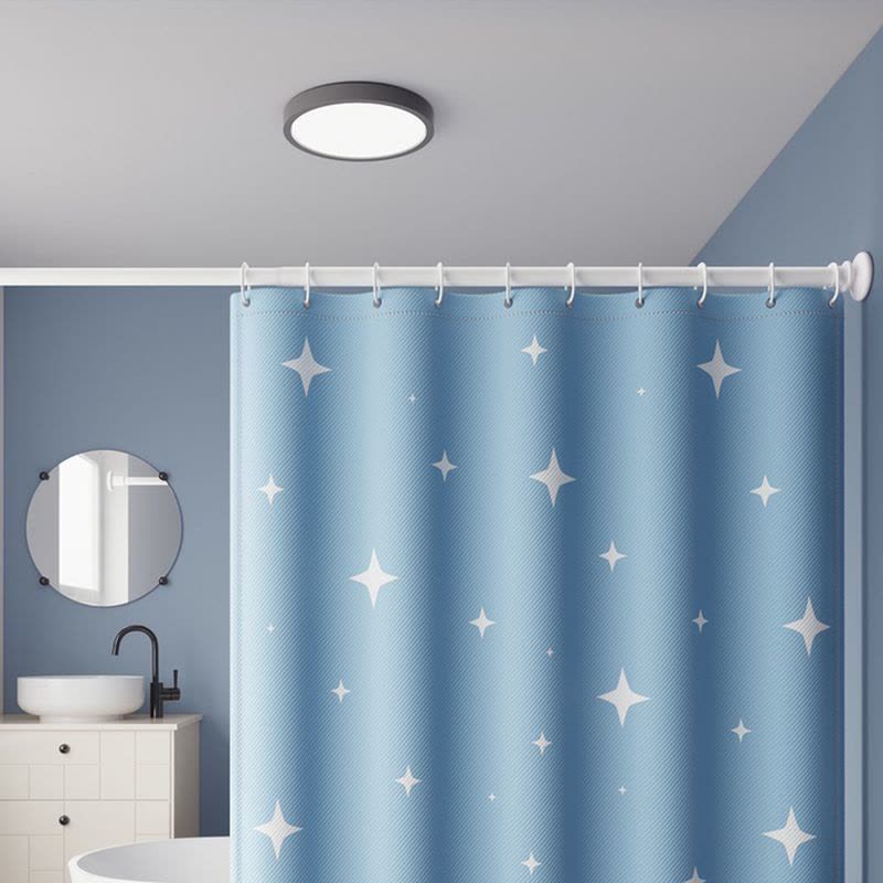 [补贴10%]浴室加厚浴帘布卫生间浴帘套装免打孔洗澡防水帘隔断帘门帘窗帘子图片