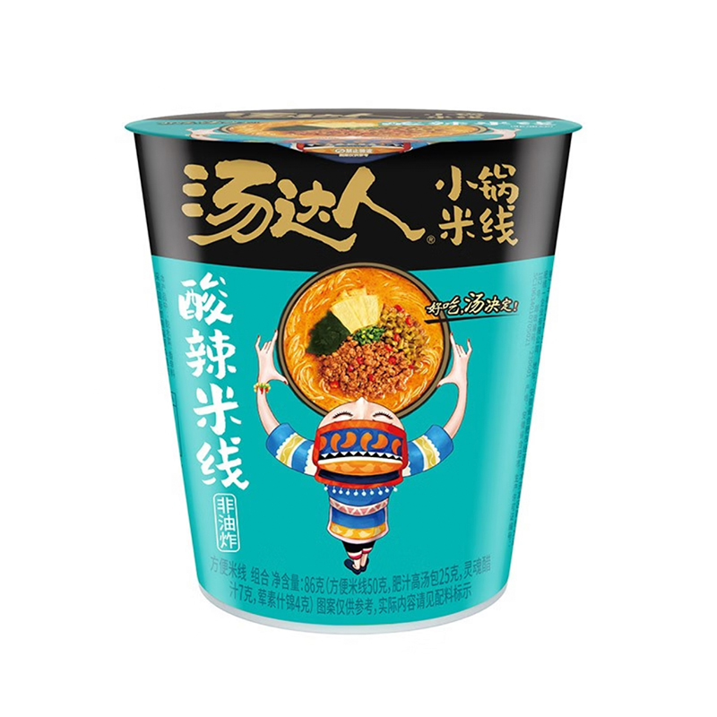 统一 汤达人 肥汁米线98g+酸辣米线86g*12杯装 方便粉丝高清大图