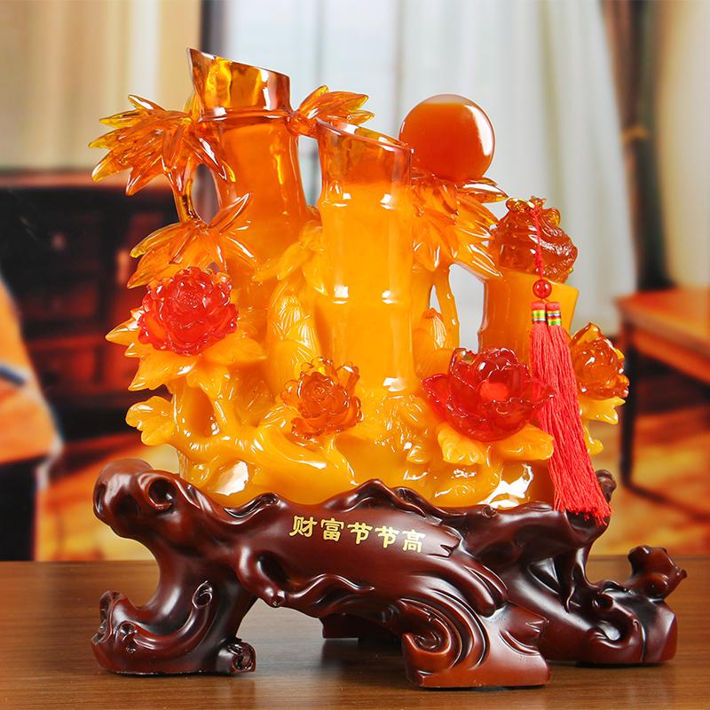 美帮汇财富节节高竹子摆件办公室摆设树脂工艺品家居装饰品商务开业礼品高清大图