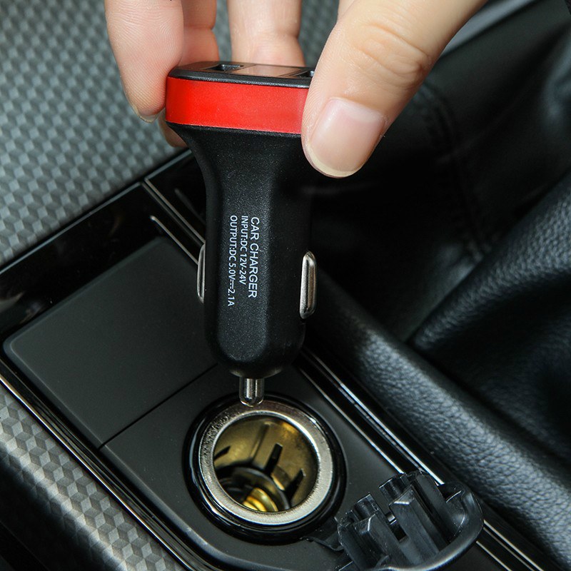 适用车载手机充电器车充点烟器一拖二插头快充汽车多功能usb充电器