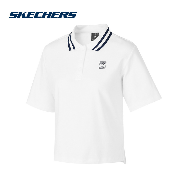 斯凯奇(Skechers)2024女舒适户外休闲百搭运动POLO衫P324W026/0019