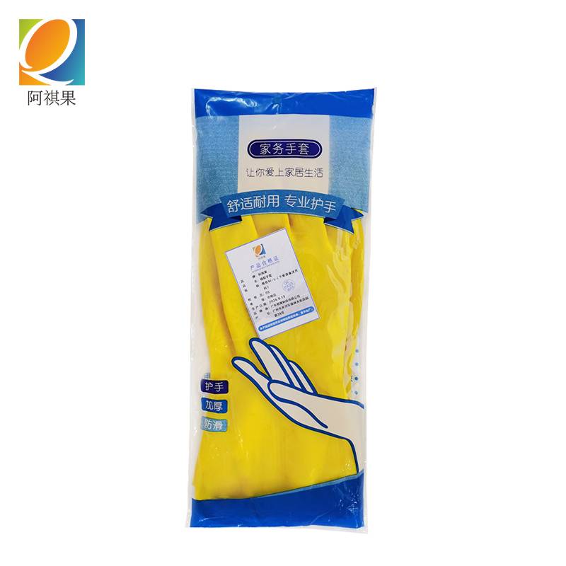 阿祺果 橡胶手套 黄色M-L 请备注尺码 双高清大图