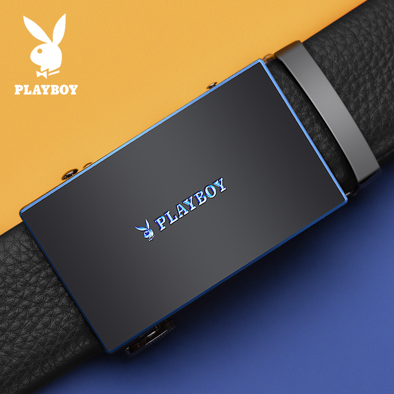 花花公子皮带男士真皮自动扣头层牛皮腰带商务高档年轻人礼盒裤务高清大图