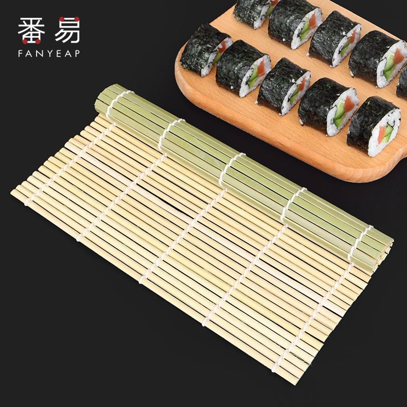 寿司卷帘寿司席竹卷帘紫菜包饭海苔套装家用不沾粘卷寿司帘子工具 白皮寿司帘 1张