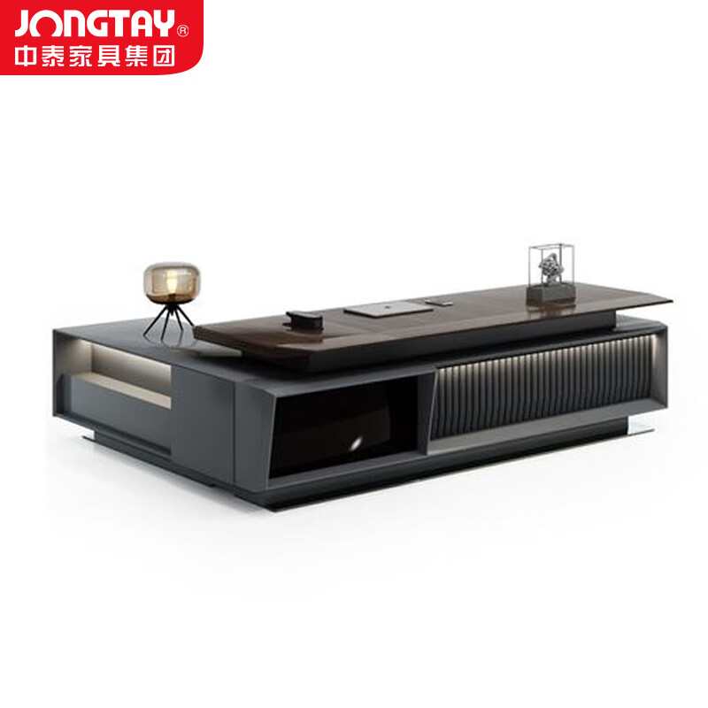 中泰(jongtay)老板桌办公桌高档大班台总裁经理办公室桌子简约现代家具2.8米 J-HSS-B28L高清大图