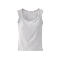 网红吊带背心女内搭无胸垫可外穿内衣遮副乳螺纹美背夏季打底上衣 L【适合160-165cm100-120斤】 浅灰色【无胸垫】
