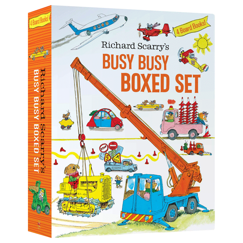 [醉染正版]斯凯瑞繁忙的场所系列 4册套装 英文原版 Richard Scarry’s Busy Busy Boxed高清大图