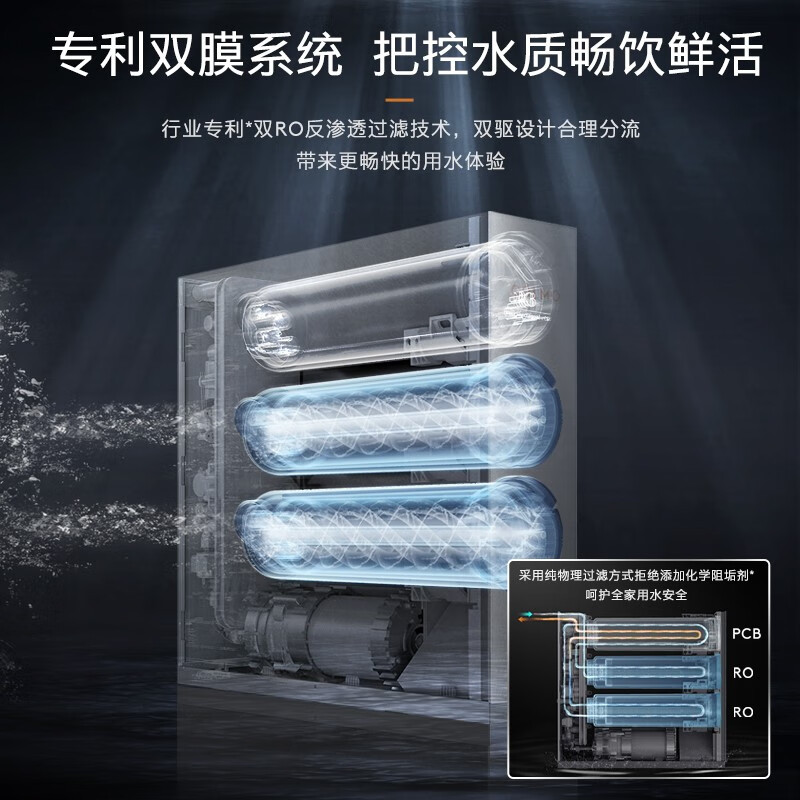 COLMO星图Pro系列家用净水器管线机套装 6年长效双RO反渗透滤芯 全管路杀菌AI挥手智控龙头 X1500Pro