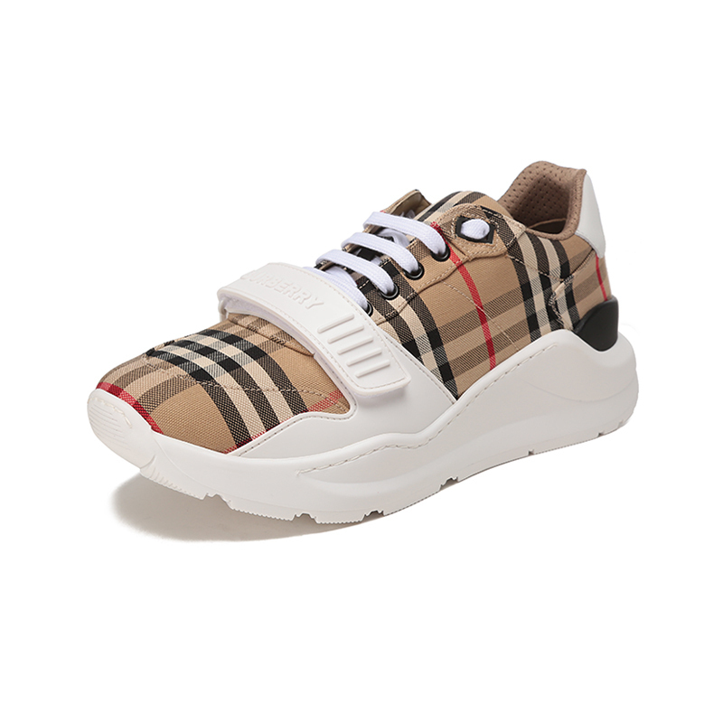 博柏利巴宝莉burberry男款织物配皮系带休闲运动鞋80485771