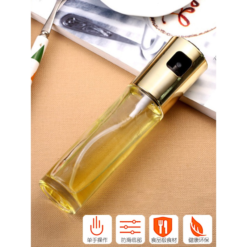 厨房喷雾油瓶按压式喷油壶透明高硼硅玻璃装醋瓶香油瓶调料瓶喷壶_15高清大图