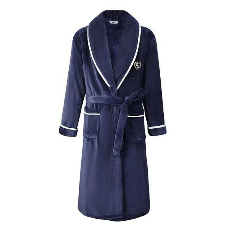 波迷娜(BOMINA)季法兰绒睡袍女保暖珊瑚绒睡衣大码家居服浴袍