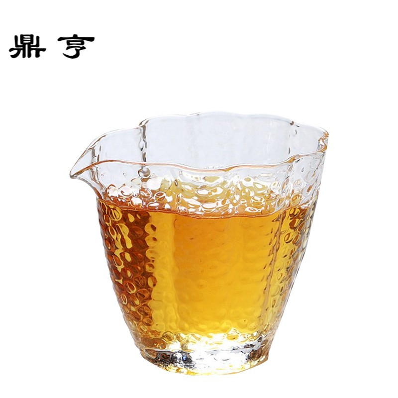 鼎亨锤目纹玻璃公道杯日式分茶器耐热加厚大号茶海功夫茶具茶杯配