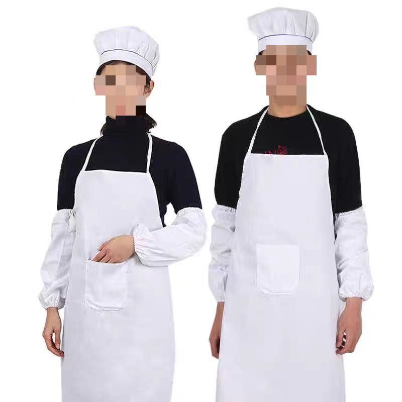 蔚岸厨师帽围裙袖套厨房三件套 可印字定制logo厨房食堂饭店食品工作服 三件/套高清大图