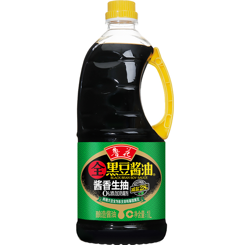 鲁花全黑豆酱香生抽酱油1L高清大图