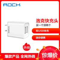 洛克(ROCK)T22双口旅行充电器苹果手机充电器 iPhoneX/XS/XR/XSMAX/ipad安卓华为平板插头