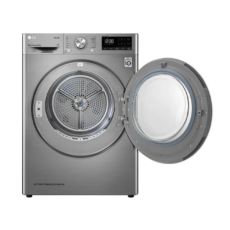LG 原装进口9公斤热泵式烘干机变频直驱除螨干衣机RC90V9KV2W