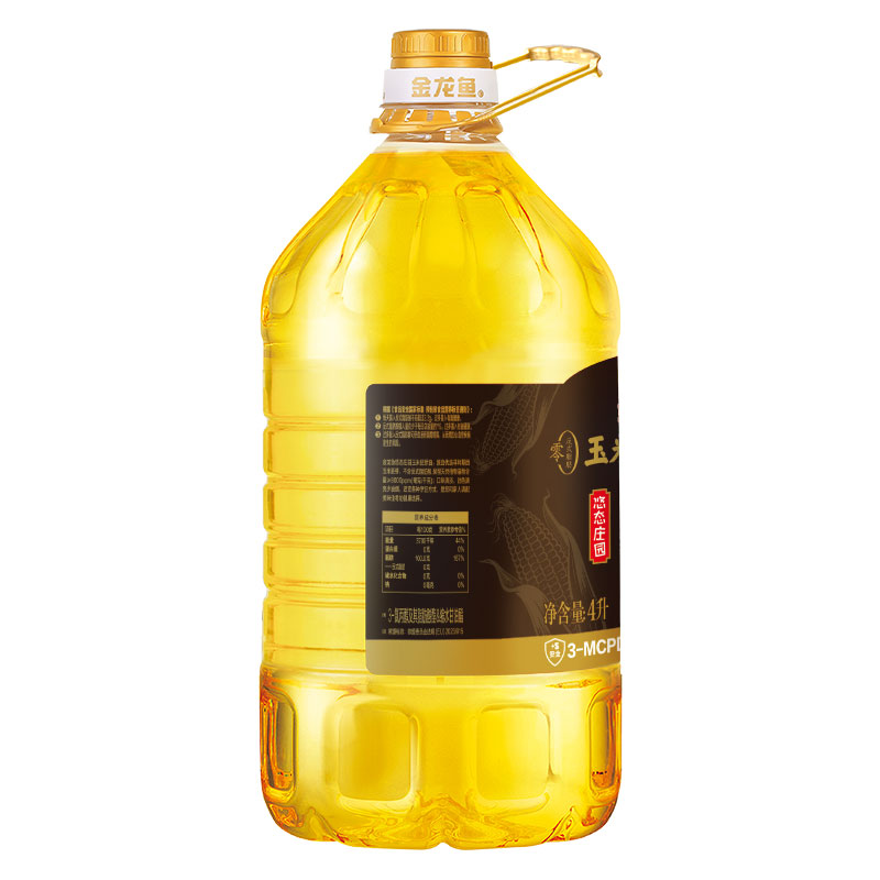 金龙鱼 悠态庄园 零反式脂肪玉米胚芽油 非转基因 压榨 一级食用油 4L高清大图
