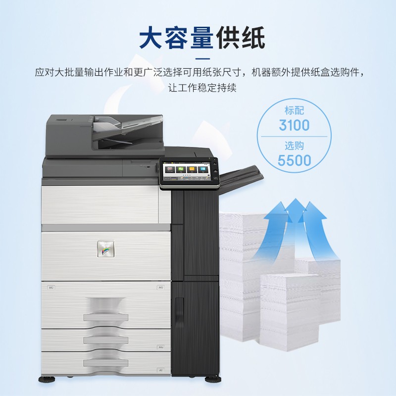 夏普(SHARP)MX-C7081D A3彩色多功能复合机(含双面输稿器+四层纸盒+100页旁路手送)高清大图
