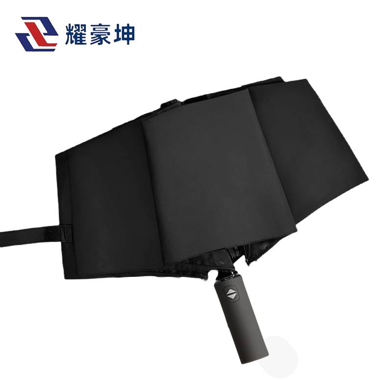 耀豪坤商务三折自动雨伞黑胶雨伞晴雨伞 双龙骨12骨/把