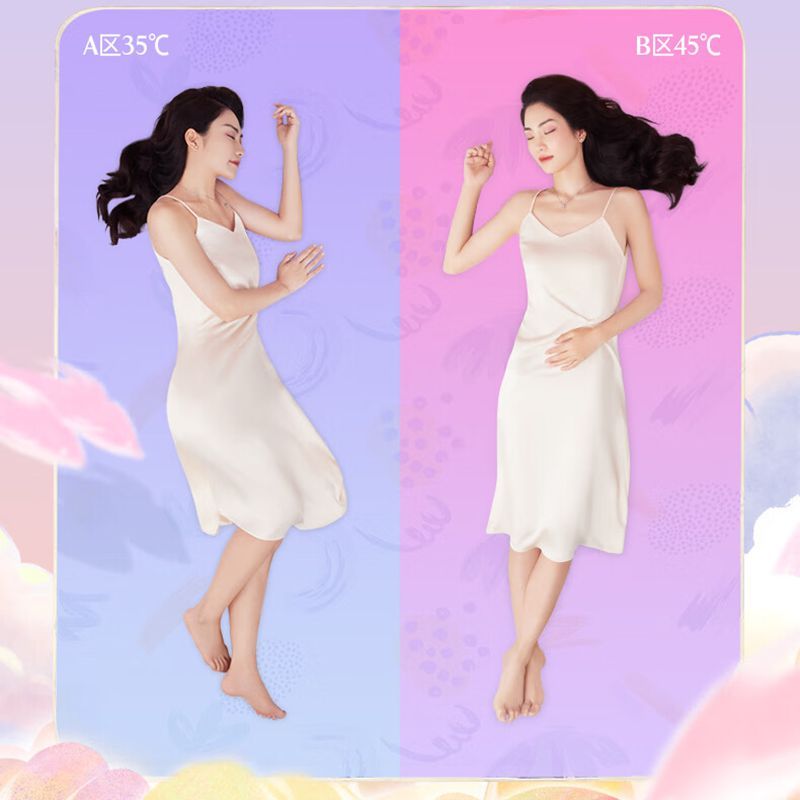 彩虹双控双温9档调温定时除螨化纤印花双人电热毯2*1.8米 T2018高清大图