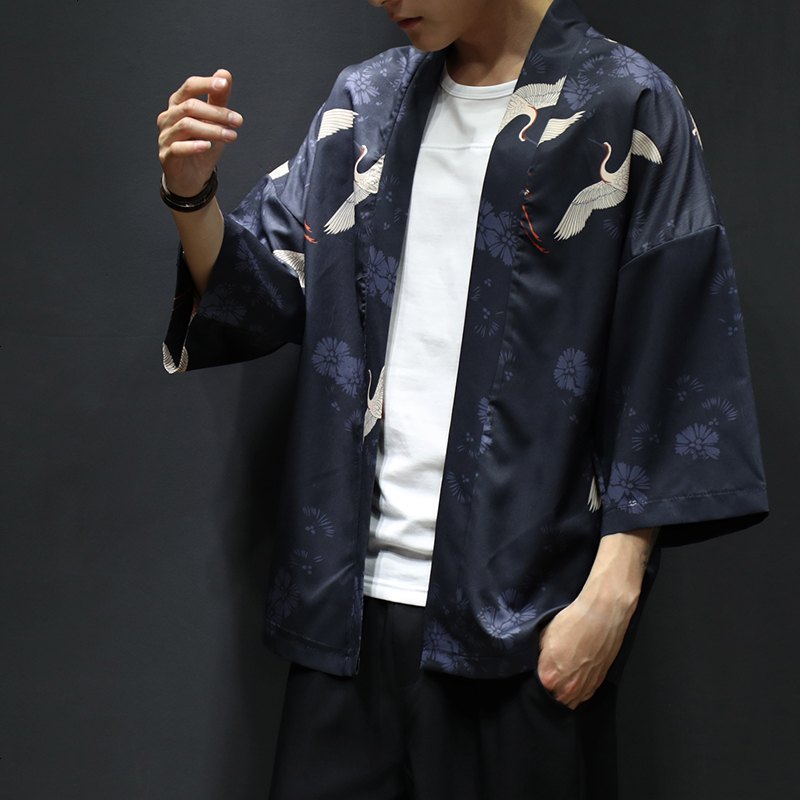中国风佛系男装汉服男古风浮世绘日式和服羽织开衫防晒衣道袍披风