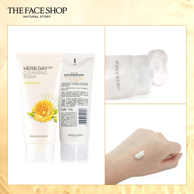 The Face Shop 菲诗小铺 每日草本金盏花泡沫洁面膏 两只装170g*2(洗面奶 洁面乳 清洁 舒缓 保湿)