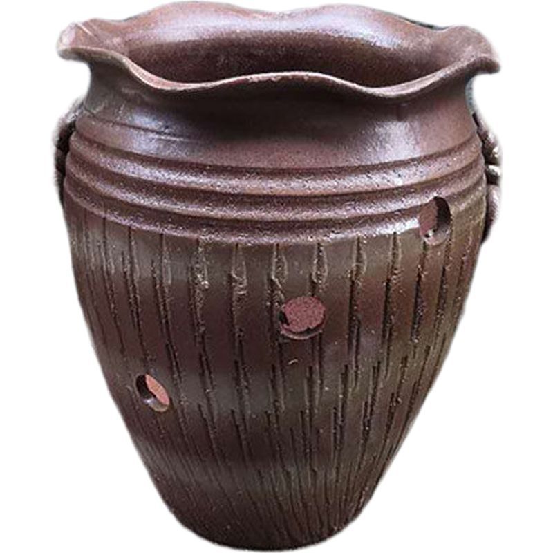 10陶瓷中等多肉陶罐花盆复古创意土陶罐子大号粗陶花盆高植物陶瓷特dd
