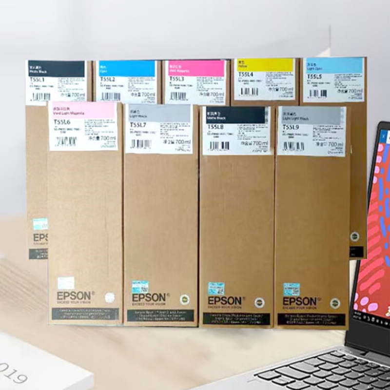 爱普生(EPSON)P9080/P7080墨盒11色套装高容量(700ML) T55L系列(11色套装)10色+淡淡黑色高清大图
