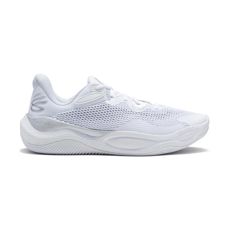 安德玛(under armour)StephenCurry签名款透气缓震篮球鞋男实战低 White_×_Silver 45