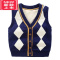 可莉允男童马甲春秋秋季童装儿童休闲背心宝宝针织开衫坎肩毛衣