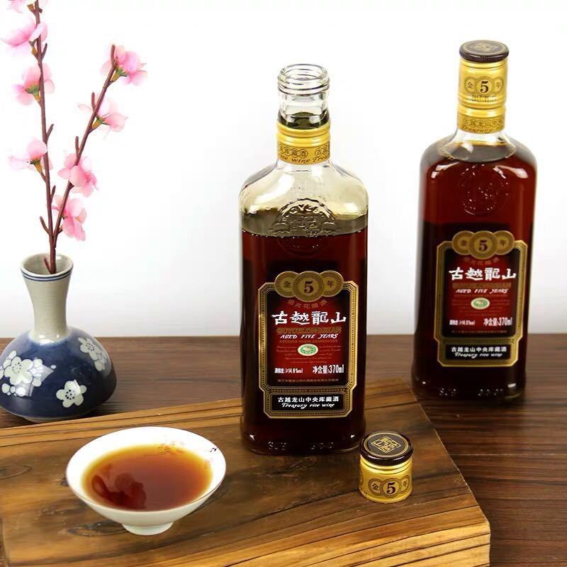 绍兴黄酒 古越龙山金五年 陈年花雕酒金5年黄酒 整箱装