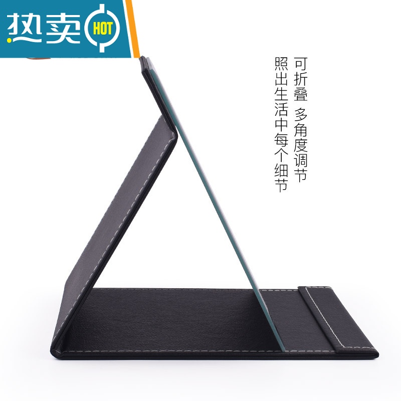 敬平镜子折叠 宿舍 学生镜子化妆镜女便携台式桌面梳妆镜加厚时尚简约 黑中号便携式用镜高清大图