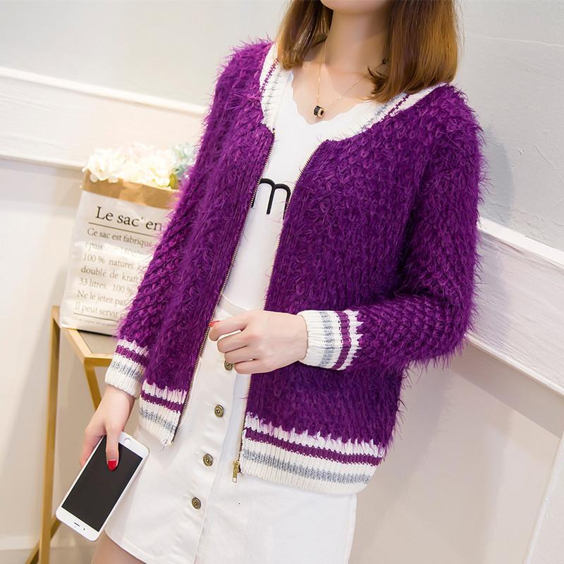 中长款大码针织外套毛衣女装秋季新款开衫宽松韩版长袖拼色上衣