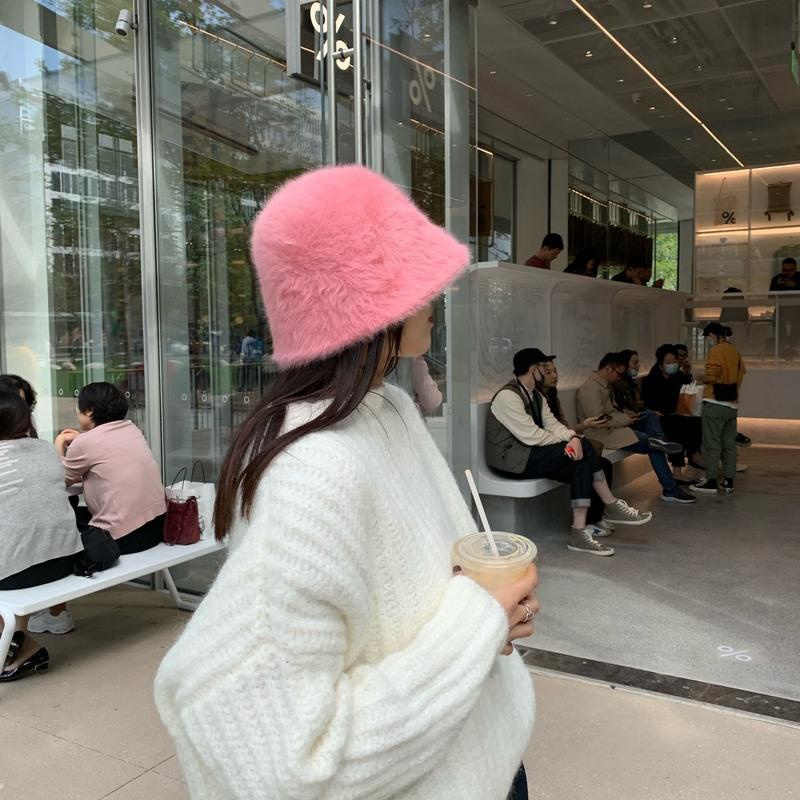 聚范斩男蜜桃女孩 温文尔雅水桶帽甜美逛街百搭毛绒渔夫帽子报价 参数 图片 视频 怎么样 问答 苏宁易购