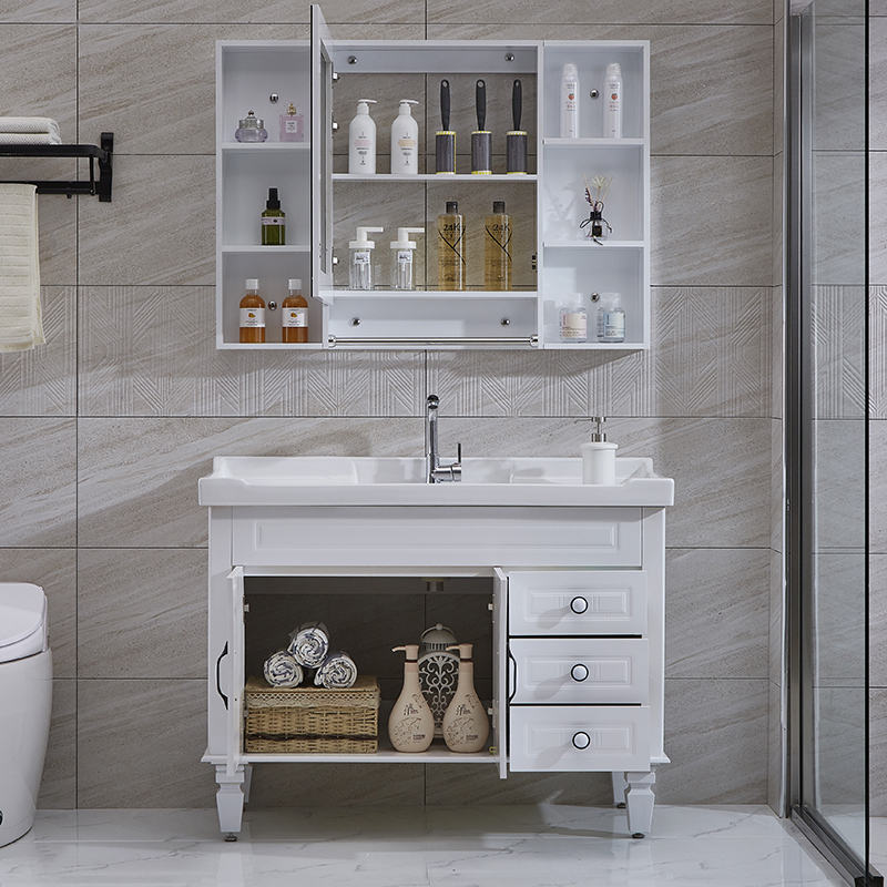 卫浴欧式pvc落地柜浴室柜组合洗手盆洗脸盆柜组合柜洗漱台卫生间8008