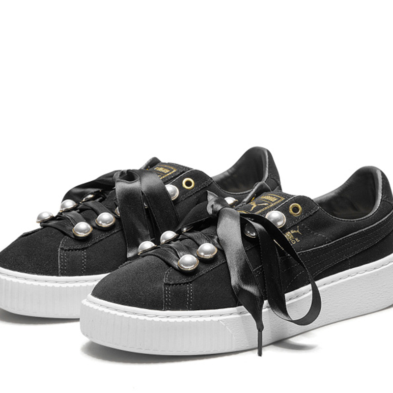 彪马puma女士系带低帮厚底休闲鞋 suede platform bling36668801