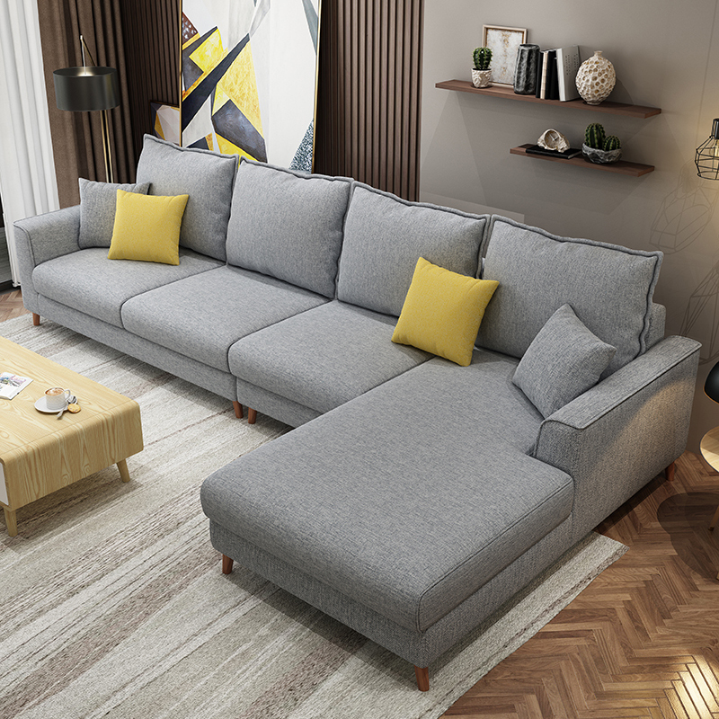 2020年新款沙发北欧简约现代闪电客小户型乳胶灰色布艺沙发客厅整装网