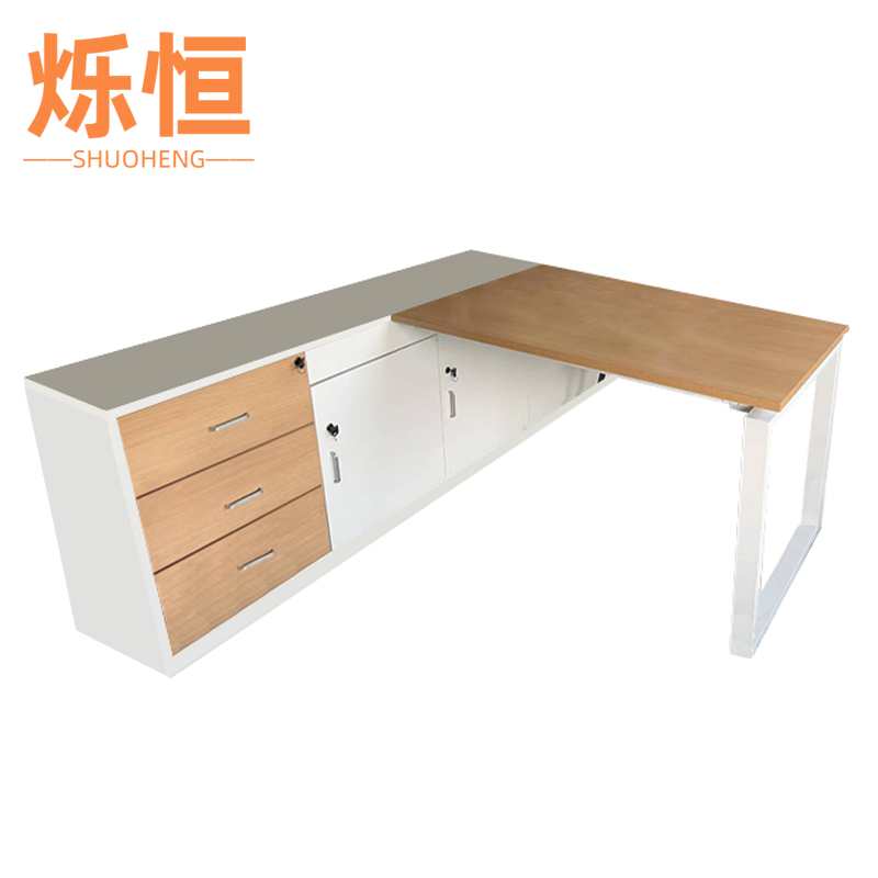 烁恒 办公桌 1.2m+柜子 套高清大图