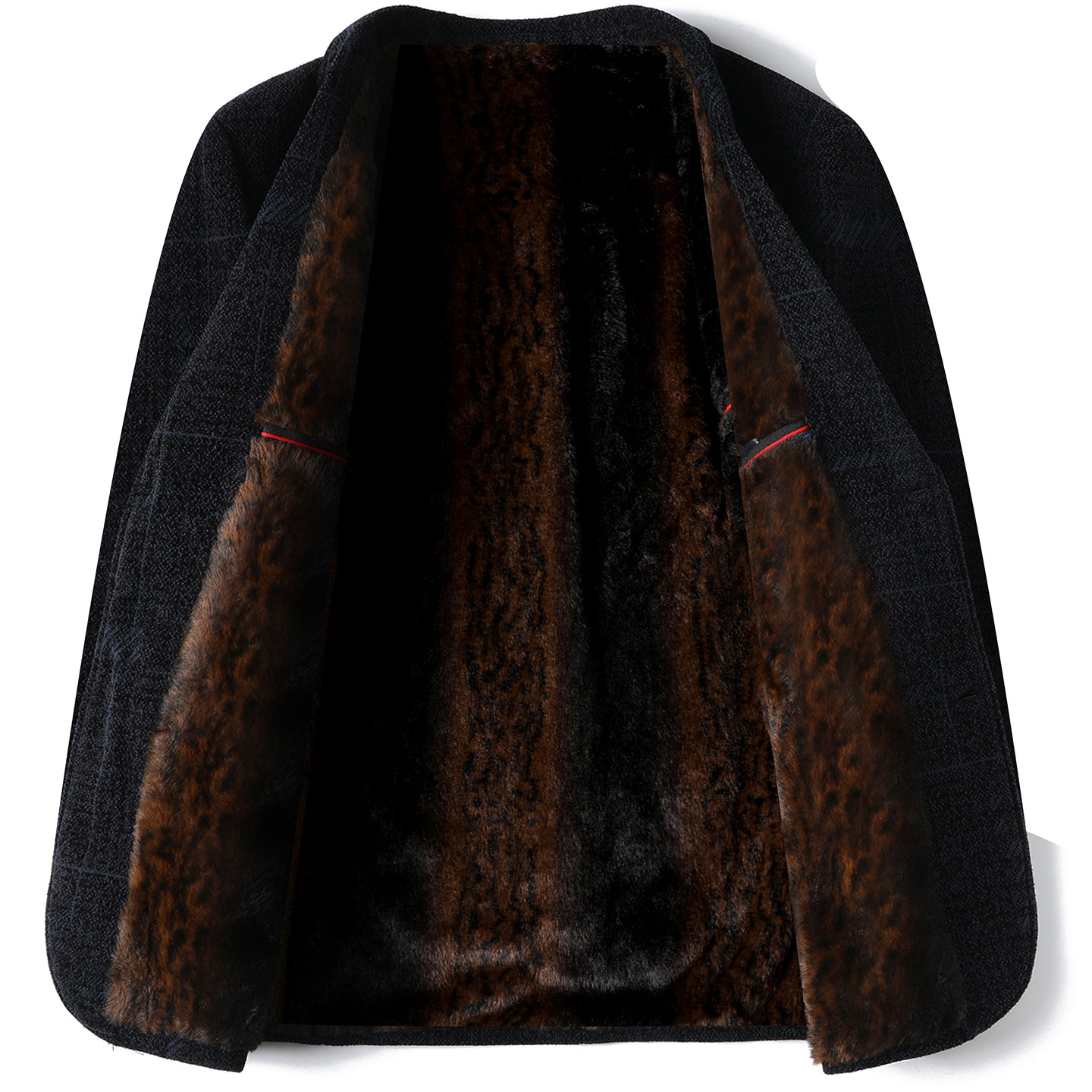 啄木鸟爸爸冬装外套装中年西服男加绒加厚喜公公结婚礼服婚宴西年高清大图