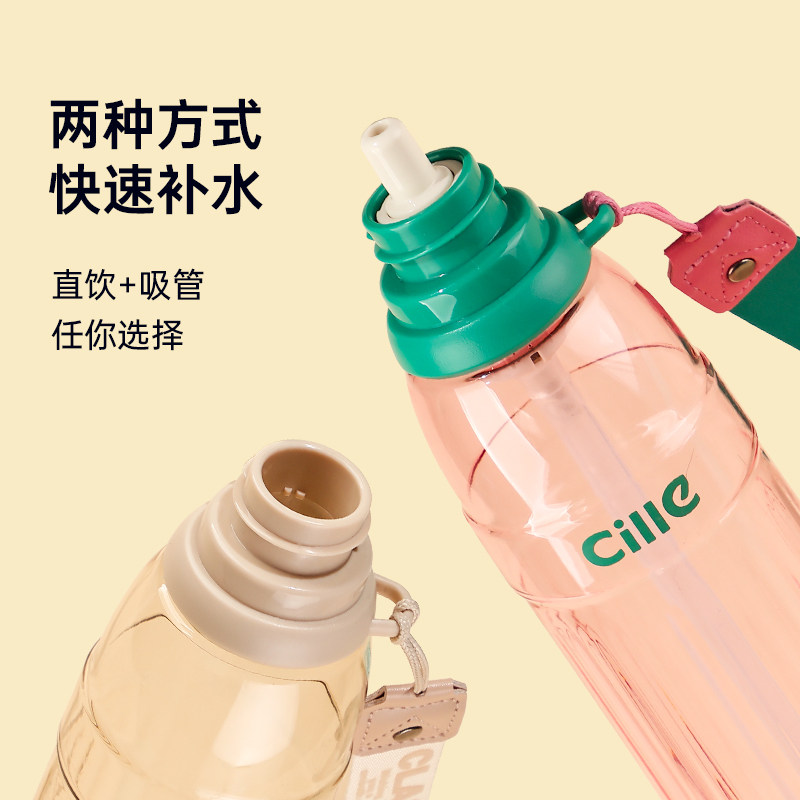 希乐Tritan材质随手杯带提绳吸管杯母婴级选择一杯双饮高清大图