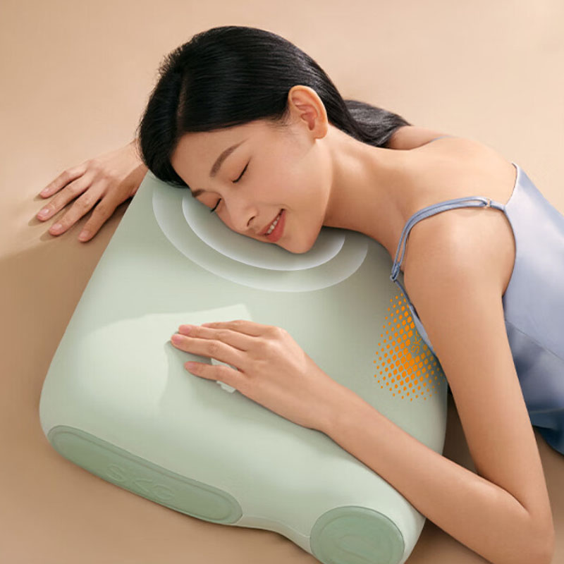 SKG 颈椎热敷枕头牵引睡眠枕 P3系列2代 豪华款 豆蔻青高清大图