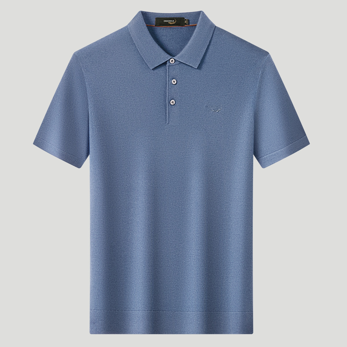 鳄鱼恤CROCODILE 男士休闲针织柔软顺滑气质短袖POLO衫高清大图
