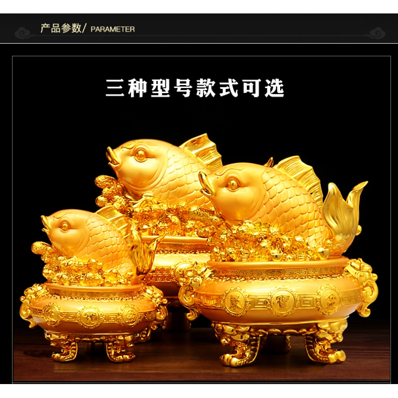 美帮汇开业礼品工艺品金龙鱼摆件店铺客厅装饰品摆设创意高清大图